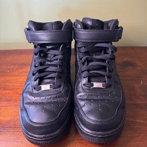 Nike Air Force 1 Mid Triple Black "40th Anniversary" Men's 11